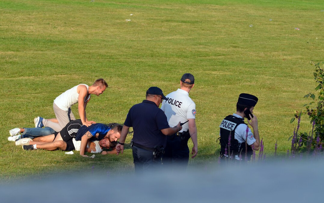 police arresting suspect