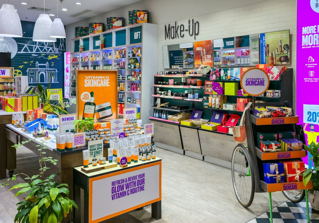 cosmetics on store shelf