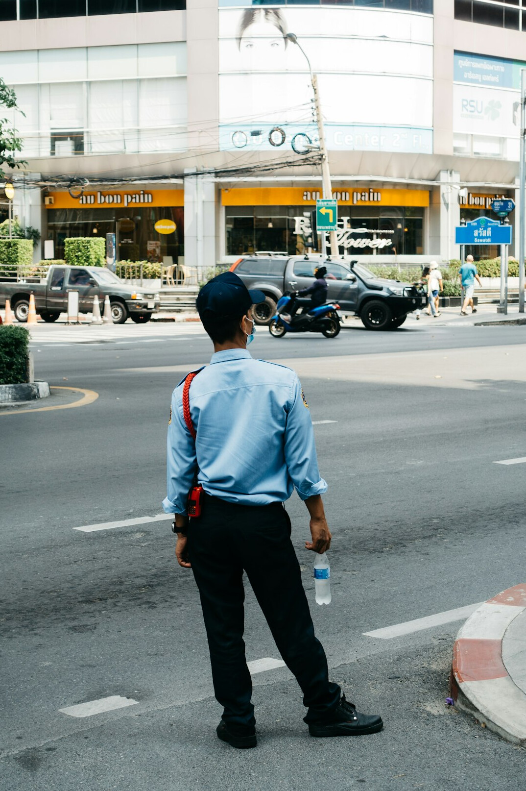 security guard watching customer